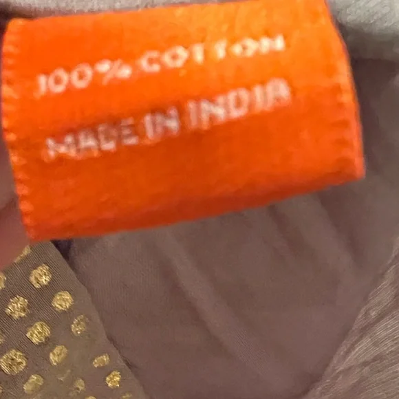 OLIPHANT RUFFLE COLLAR BUTTON MAXI - PIXIE GREY/Hand painted gold- Sz. L - NWT - Picture 8 of 14